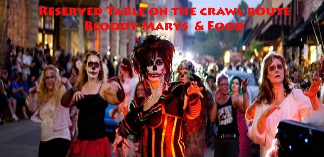 Zombie Crawl Watch Party- Reserved Table, Drinks and Food! 